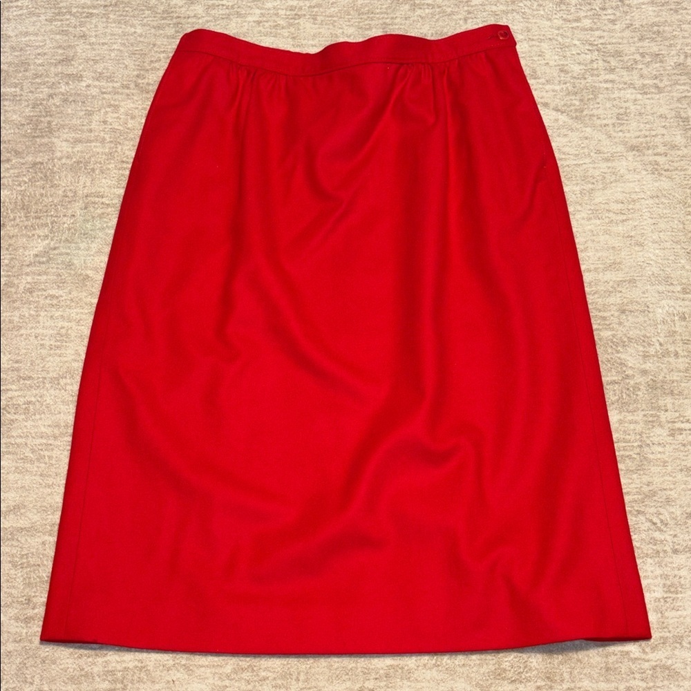 Vintage Virgin Wool Womens Sz 14 Pendleton Red A-Line Skirt rare size